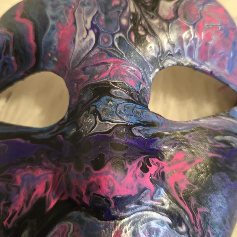 HANDCRAFTED Upcycled Cosplay Face Mask HANDPAINTED Wall Art Decor Halloween Mask
